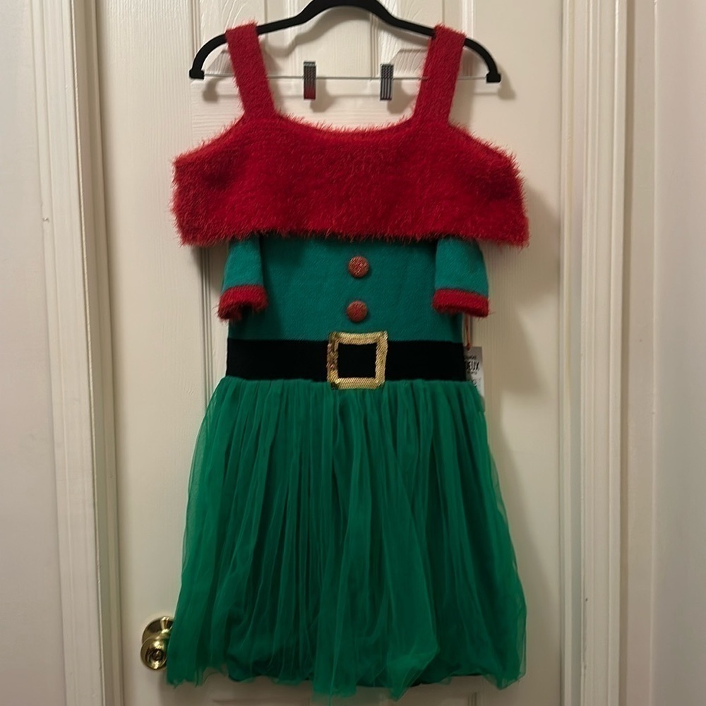 Girls Elf Christmas Dress